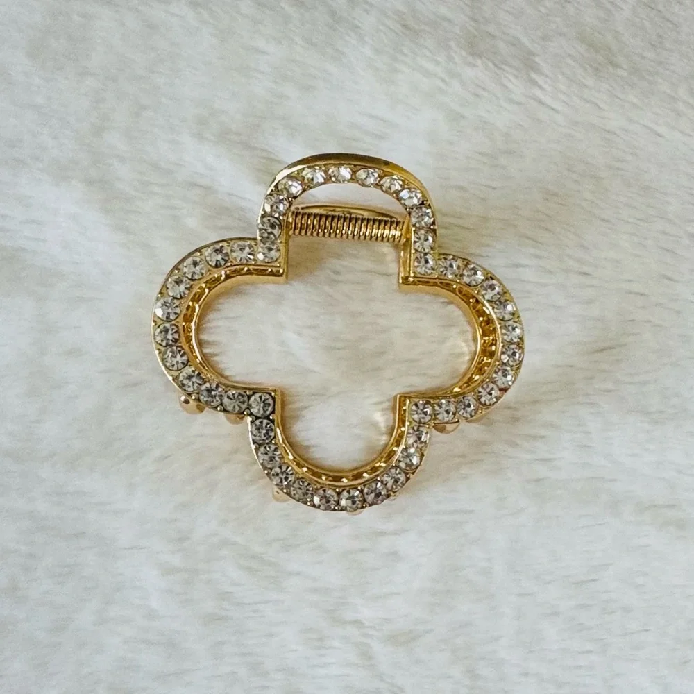 Gold Rhinestone Hair Claw Clip